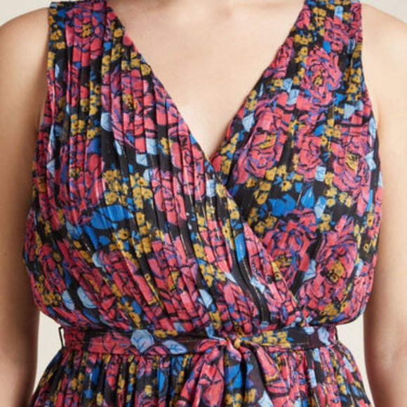 Modcloth Womens Small Purple Floral Maxi Dress - Picture 3 of 11